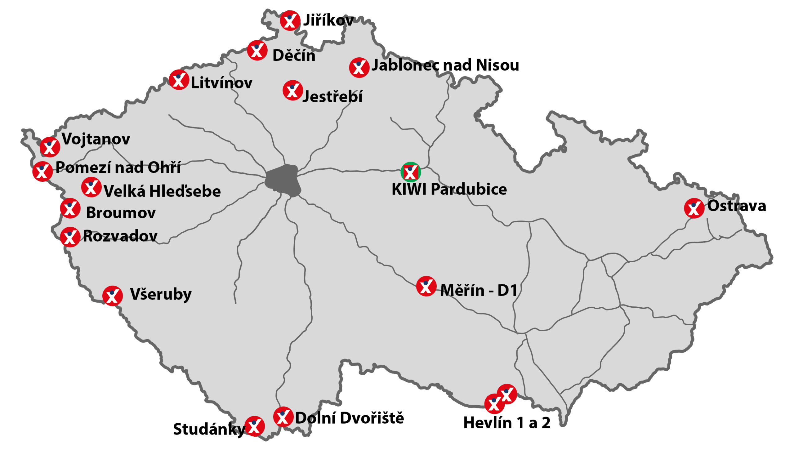 Mapa čerpacích stanic Armex Oil